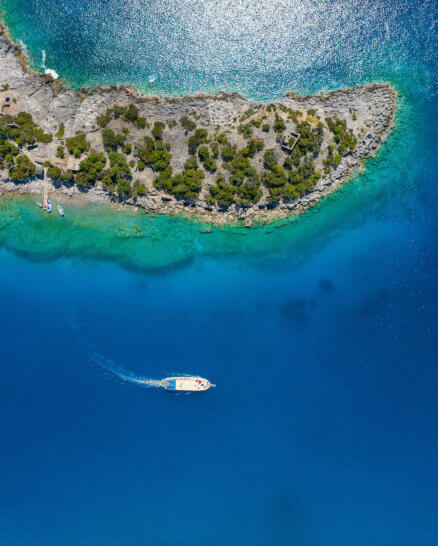 Gemile,Island,Drone,Photo,,Aegean,Islands,Fethiye,Beachs,,Mugla,Turkiye