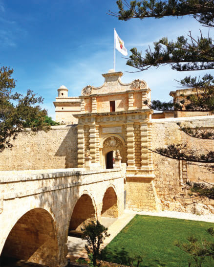 Mdina town gate, Malta.